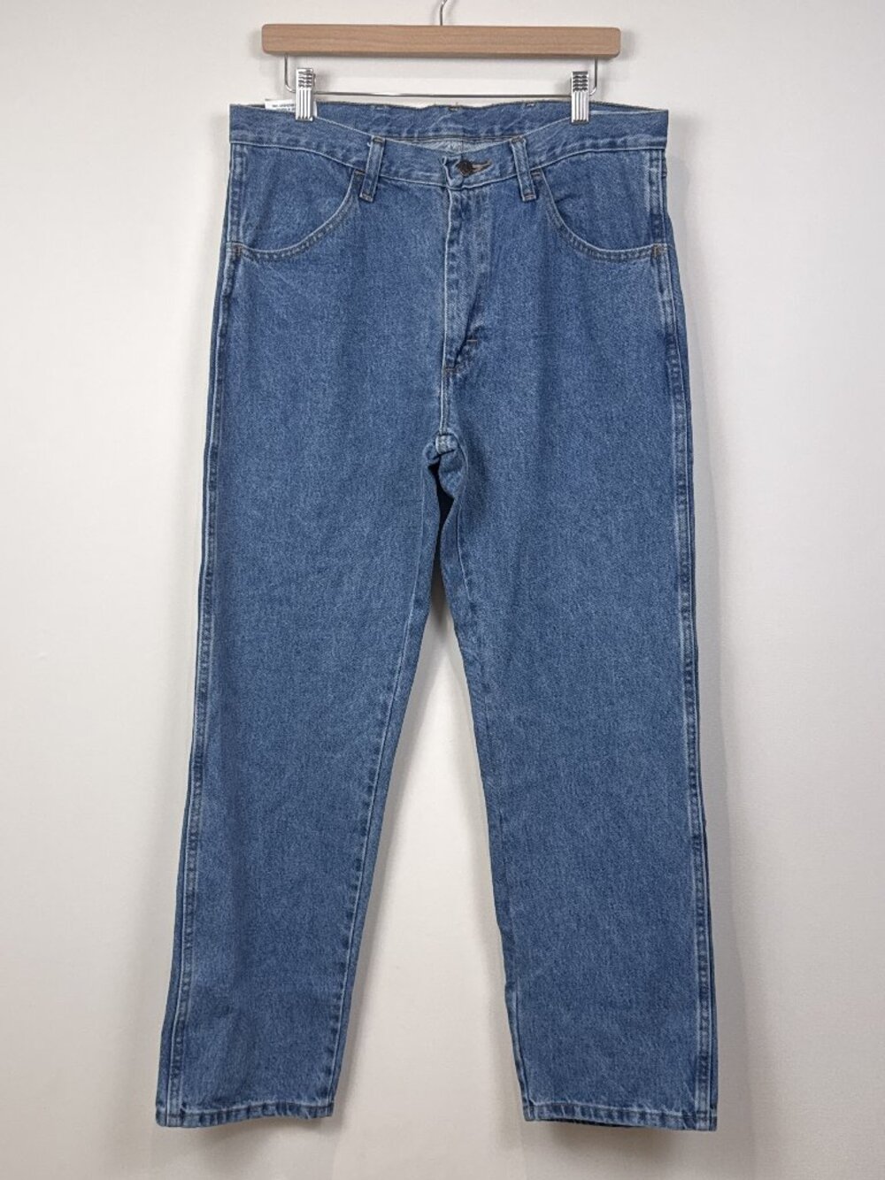Rustler Wrangler Jeans Mens 34x30 Blue Regular Fit Straight Leg Heavyweight NWT